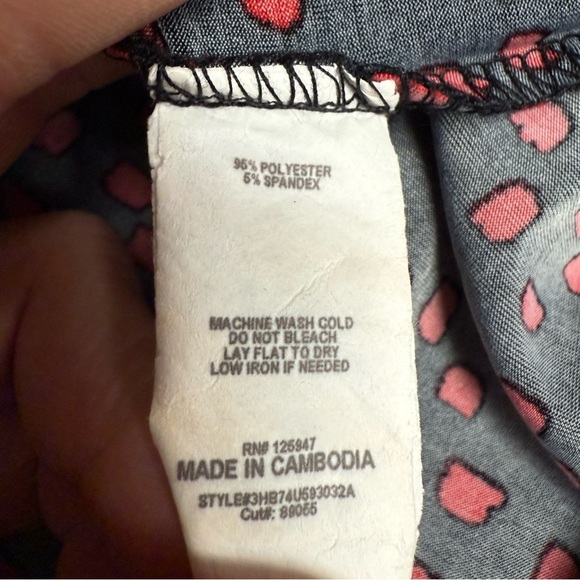 Ava & Grace size small black Blouse with red dots roll tab sleeves - Picture 3 of 9